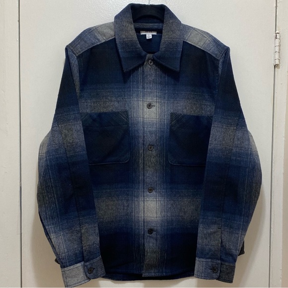 NWOT Reiss Idaho Plaid Over Shirt Size XL (Color Blue Multi). - Picture 5 of 10